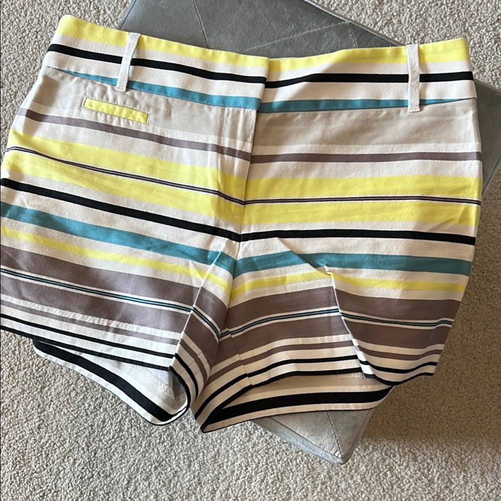 LOFT Yellow and Blue Bermuda Shorts with Tailored Design